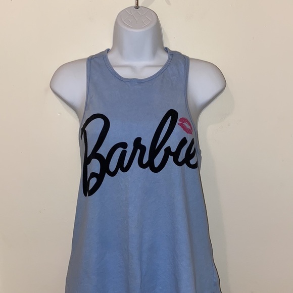 🥳HP🥳Women’s Light Blue Barbie Razorback Tank Top - Picture 2 of 11